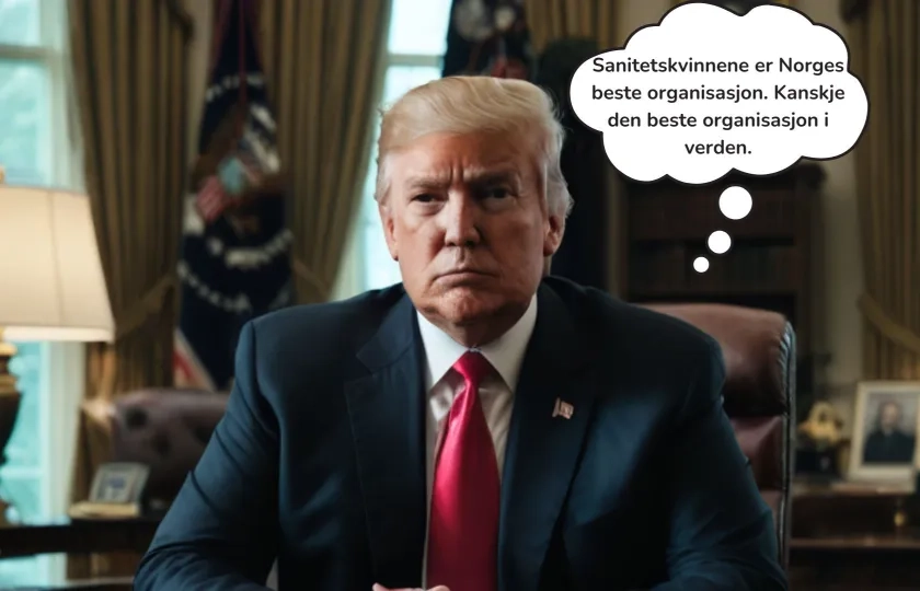 Donald Trump snakker om Sanitetskvinnene