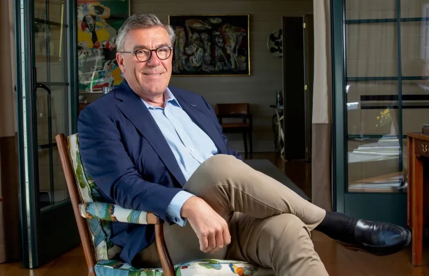 Stein Erik Hagen blir intervjuet